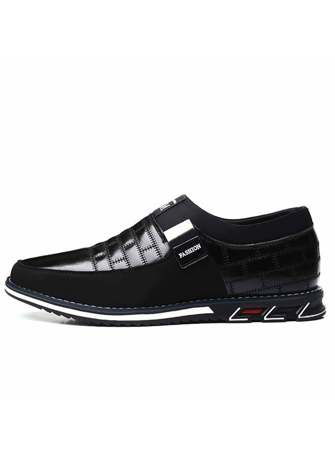 COSIDRAM Mens Casual Shoes Fashion Sneakers Dress Shoes for Men Walking Shoes Business Office Comfort Loafers, Slip on/Black, 8.5 - Image 5