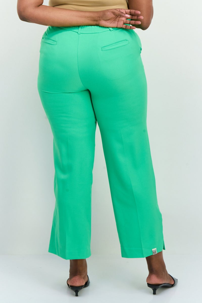 The Giving Movement Women Regular Fit Embroidered Logo Flare Pants, Green - Image 4