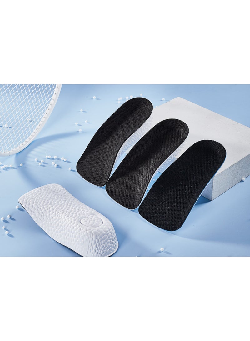 1 Pair Inner Height Increasing Insole,1.5/2.5/3.5cm Heel Lift Foot Pads Invisible Hidden Soft Heel Cushion Inserts Insoles,Breathable Sports Shock Absorption Half Cushion Insoles for Men Women, Black - Image 2