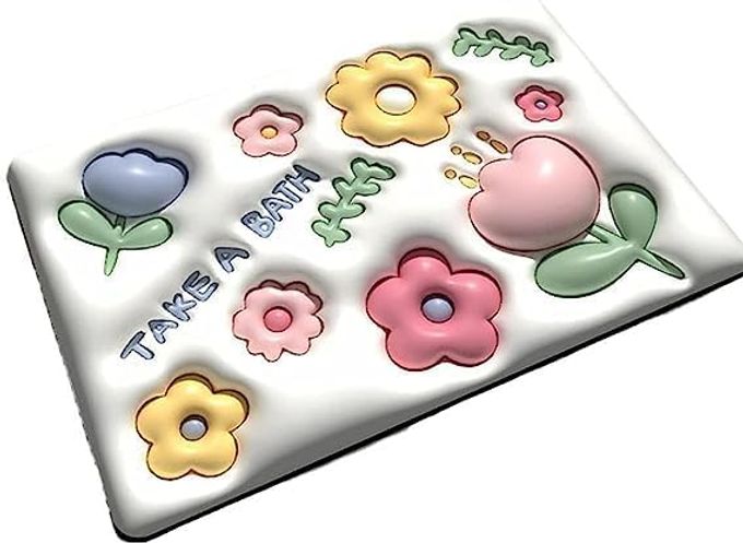 3D BATHROOM MATBATHROOM DOOR MAT | 3D VISUAL BATHTUB MATS | ANTI-SLIP QUICK DRYING ABSORBENT SINK FLOOR RUG