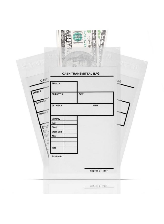 Noe & Malu - Tamper Proof Bank Deposit Bags Selfadhesive Seal Writeon Surface 6"X9" Clear Plastic Cash Envelopes | Pack Of 500 - Image 1