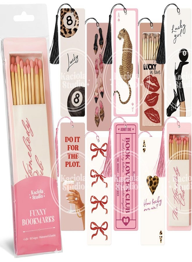 Kaciola Studio 10 PCS Sassy Bookmarks, Funny Bookmarks for Women, Double Sided Lucky Booklover Gifts, Cute Gifts for Romance Reader Friends Girls - Image 1