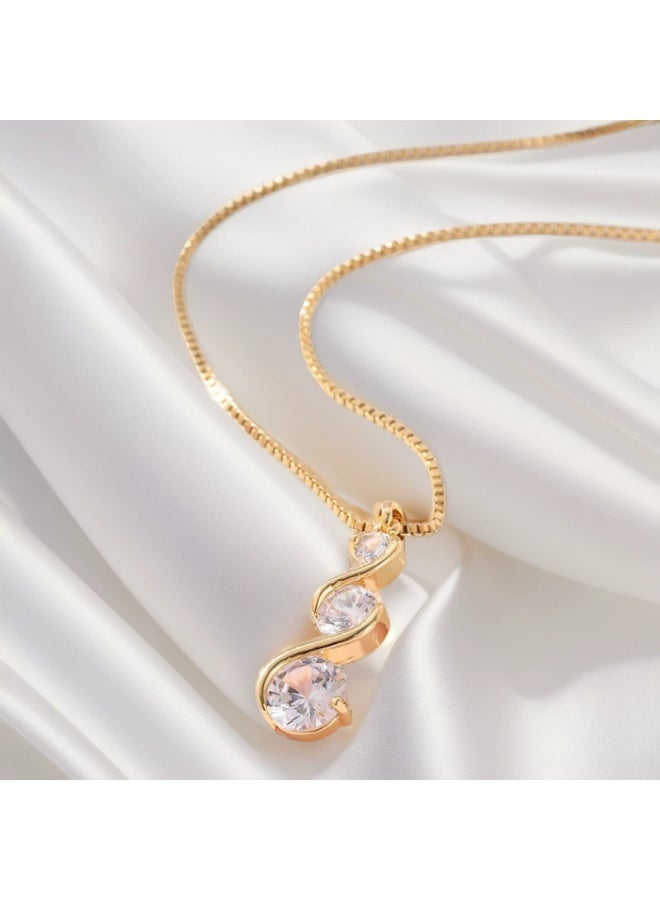 Goolsky قلادة طويلة من زيركونيا مكعبة عصرية أوروبية - قلادة زيركونيا متلألئة، تصميم سلسلة طويلة، للارتداء اليومي/الكلاسيكي/الرسمية - Image 4