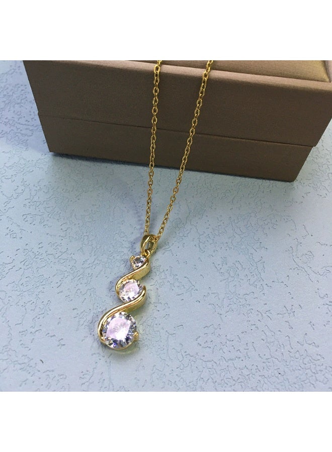 Goolsky قلادة طويلة من زيركونيا مكعبة عصرية أوروبية - قلادة زيركونيا متلألئة، تصميم سلسلة طويلة، للارتداء اليومي/الكلاسيكي/الرسمية - Image 5