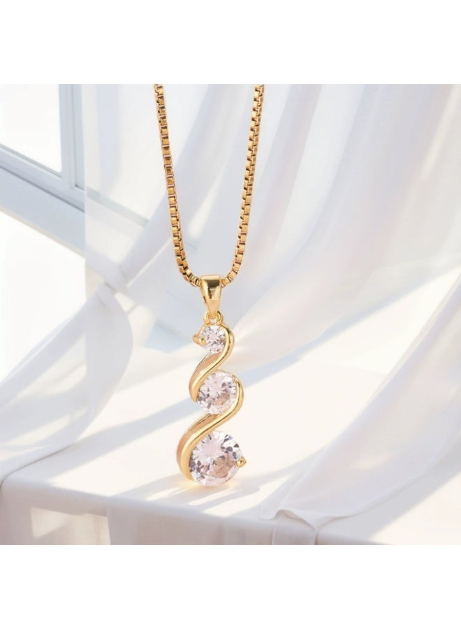 Goolsky قلادة طويلة من زيركونيا مكعبة عصرية أوروبية - قلادة زيركونيا متلألئة، تصميم سلسلة طويلة، للارتداء اليومي/الكلاسيكي/الرسمية - Image 2