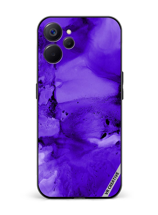 VR CREATIVE Protective Case Cover For Realme 10 5G Violet Alcohol Ink Wash Texture On White Paper Design Multicolour - Image 1