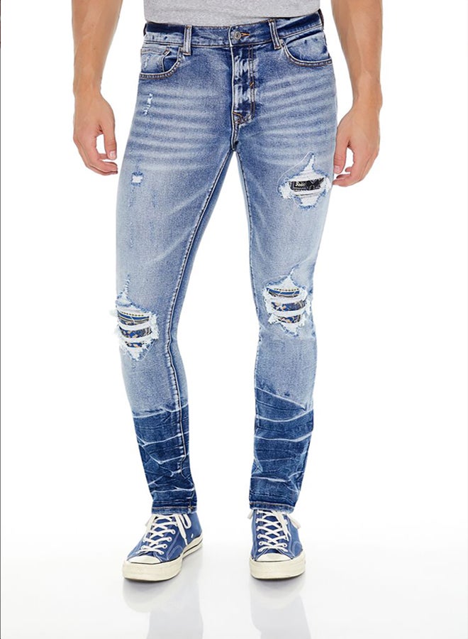 FOREVER 21 Distressed Acid Wash Skinny Jeans  - Image 2