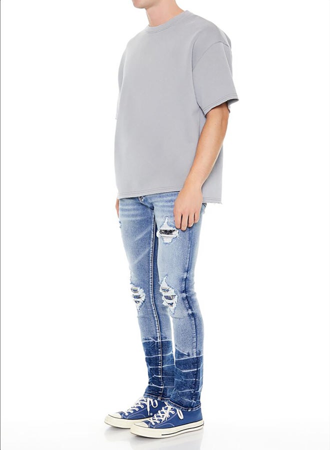 FOREVER 21 Distressed Acid Wash Skinny Jeans  - Image 3
