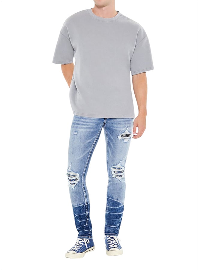 FOREVER 21 Distressed Acid Wash Skinny Jeans  - Image 1