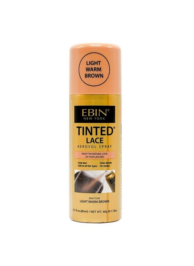 EBIN NEW YORK Tinted Lace Aerosol Spray Light Warm Brown 2.7Oz/ 80Ml Quick Dry Water Resistant No Residue Water Resistant Even Spray Matching Skin Tone Natural Look  - Image 2