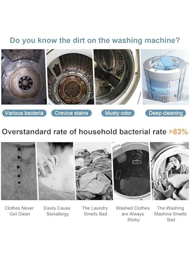منظف غسالات، معطر، ومزيل تراكمات 24 حبة - أقراص تنظيف عميق لآلات الغسيل الأمامية والعلوية، آمنة على الصرف الصحي وصديقة للبيئة - Image 3