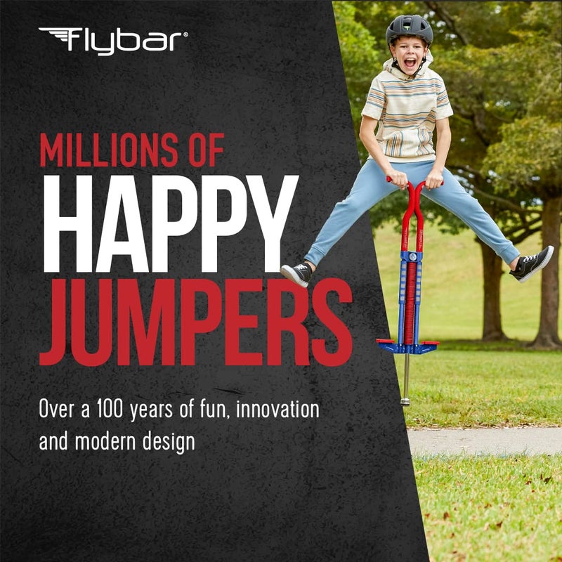 Flybar Master Pogo Stick for Kids, Ages 9+, 80 to 160 Pounds, Easy Grip Handles, Anti-Slip Pegs, Outdoor Toys for Boys, Jumper Toys for Girls, Outside Toys for Kids, Tweens and Teens (Red/White/Blue) - Image 2