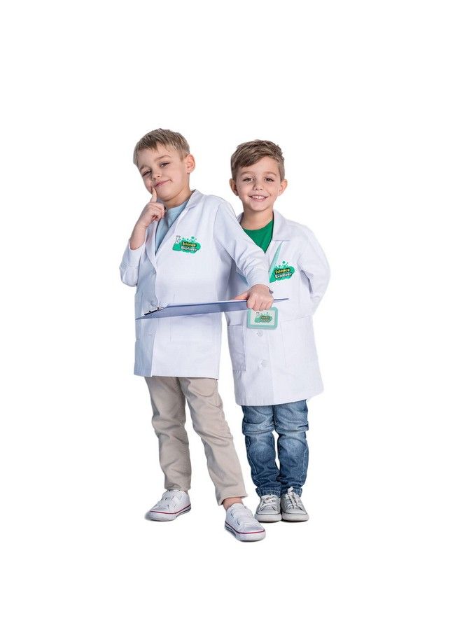 Luyee Kids Lab Coat Toddler Scientist Dress Up Science Explorer Costume With Personalized Id Card For Role Play, Pretend White-Others Polyester - Image 1