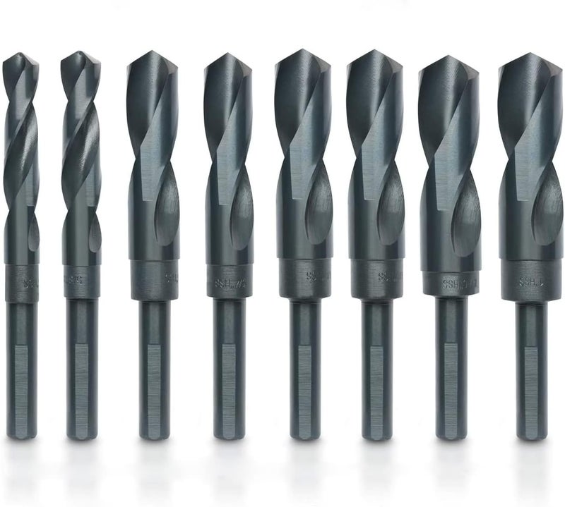 Hiltex 10005 HSS Silver and Deming Industrial Drill Bit Set - 8 Pieces, 1/2" Shank - Image 5