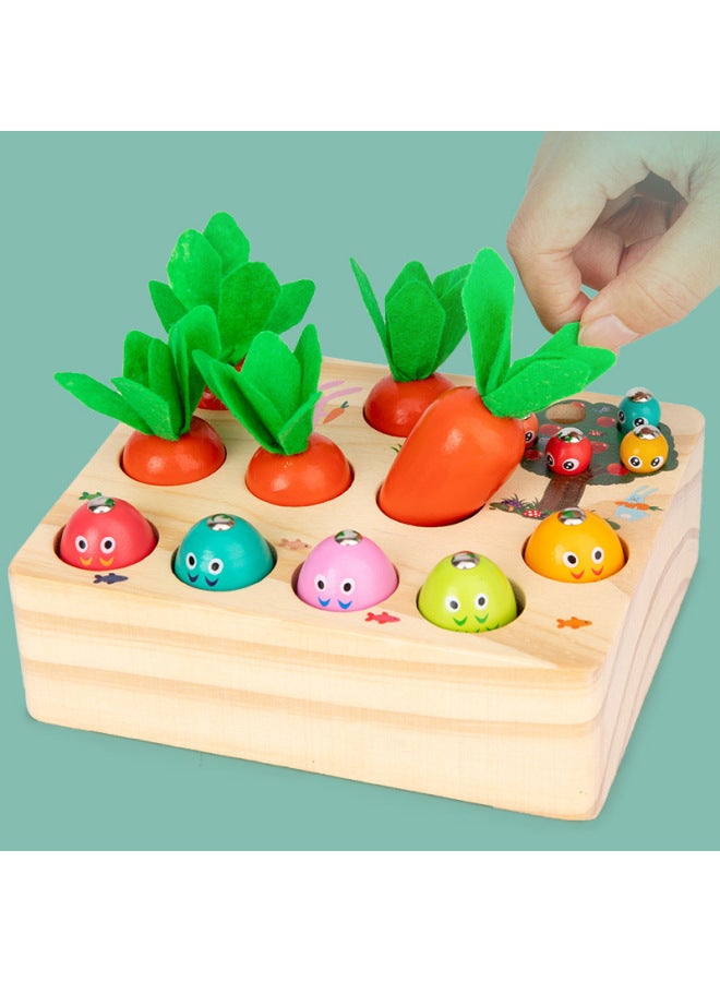 مباشرة للأطفال لسحب ألعاب الفجل للأطفال التعليم المبكر لغز المكونات صيد الجزر 1-2-3-4 سنوات من العمر اللون: سحب الفجل الصيد الصيد الحشرات قاعدة سجل ثلاثة في واحد - Image 1