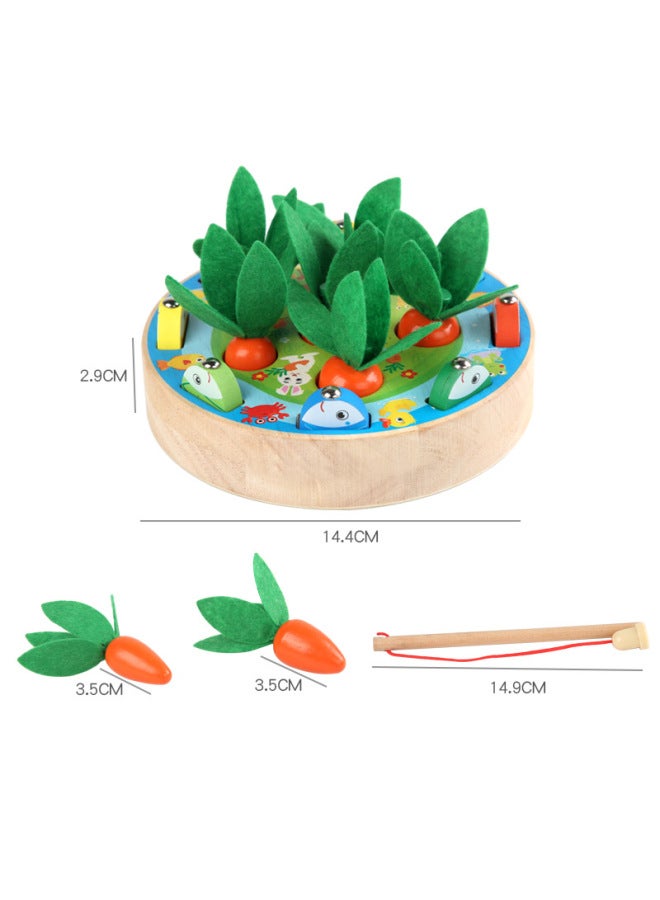 مباشرة للأطفال لسحب ألعاب الفجل للأطفال التعليم المبكر لغز المكونات صيد الجزر 1-2-3-4 سنوات من العمر اللون: سحب الفجل الصيد الصيد الحشرات قاعدة سجل ثلاثة في واحد - Image 5