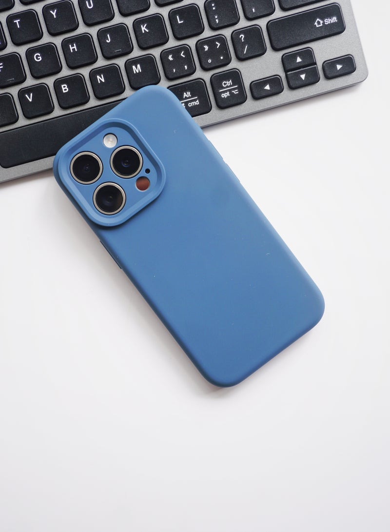 iPhone 15Pro Silicone Case with MagSafe Denim Color - Image 2
