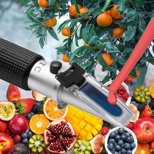 Labart Brix Refractometer with ATC, 0-32% with Certificate Portable Handheld Brix Tester for Measuring Sugar Content in Fruit, Refractometer with calibration fluid with Certificate - Image 1