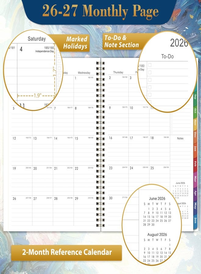Lortarl 2026-2027 Planner - Planner 2026-2027 Weekly and Monthly from July 2026 to June 2027, 9" x 11", Weekly Monthly Calendar with Inner Pocket, Colorful Coated Tabs - Image 2