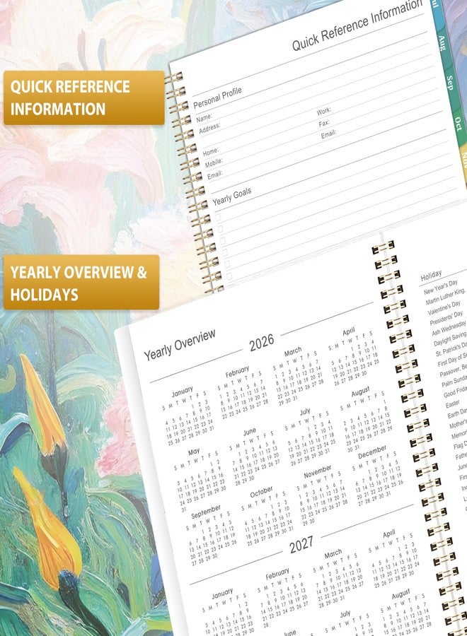 Lortarl 2026-2027 Planner - Planner 2026-2027 Weekly and Monthly from July 2026 to June 2027, 9" x 11", Weekly Monthly Calendar with Inner Pocket, Colorful Coated Tabs - Image 4