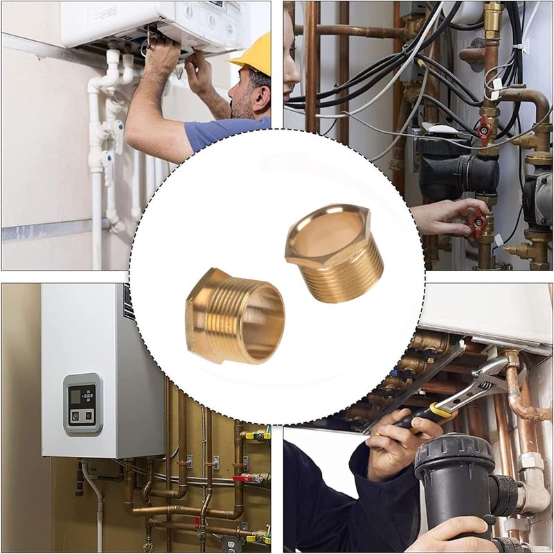 Royal Apex 2pcs Set Brass Multi Purpose Hose Fittings with BSP Thread For Plumbing, Gas, Hot Water Pipe Connector, Pneumatic etc (BRASS MALE BUSH ADAPTOR, 20MM SHORT THREAD) - Image 5