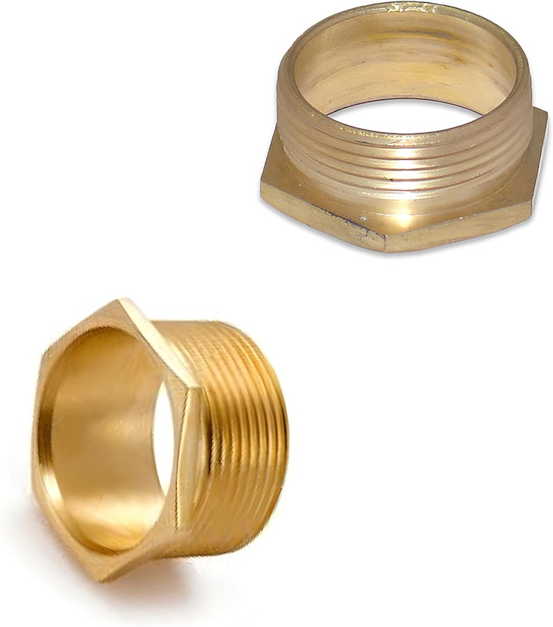 Royal Apex 2pcs Set Brass Multi Purpose Hose Fittings with BSP Thread For Plumbing, Gas, Hot Water Pipe Connector, Pneumatic etc (BRASS MALE BUSH ADAPTOR, 20MM SHORT THREAD) - Image 1
