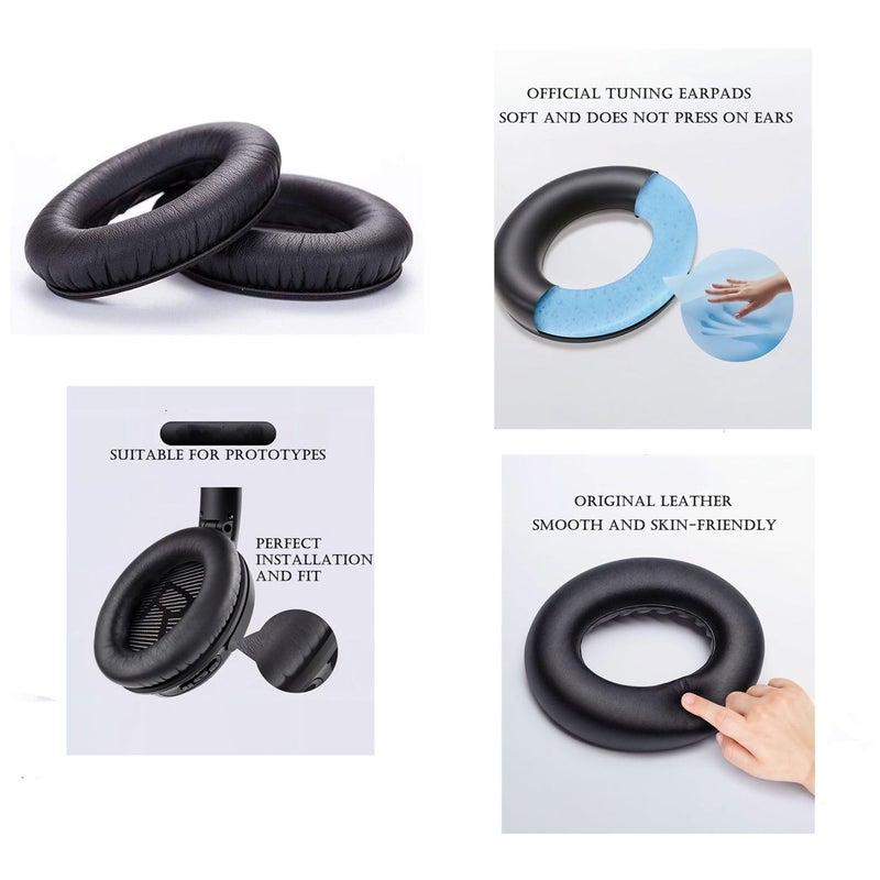 Cypher.V Headphones Replacement Ear Pads Cover,for Bose Quietcomfort QC15 QC25 QC35 35 ii Headsets (Black) - Image 4