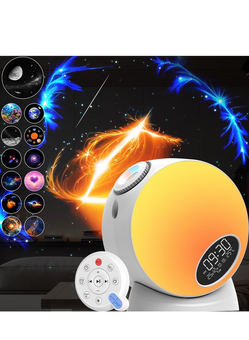 BlueFire 12 in 1 Planetarium Galaxy Star Projector Night Light with 4K HD Constellation Projection, Bluetooth 5.1 HiFi Speaker, Dual Alarm Clock, 15 White Noise Sounds, Adjustable Focus & 360° Rotating Aurora Nebula – Starry Sky Projector Lamp for Kids & Adults Bedroom Decor, Sleep Aid, Parties & Relaxation - Image 1