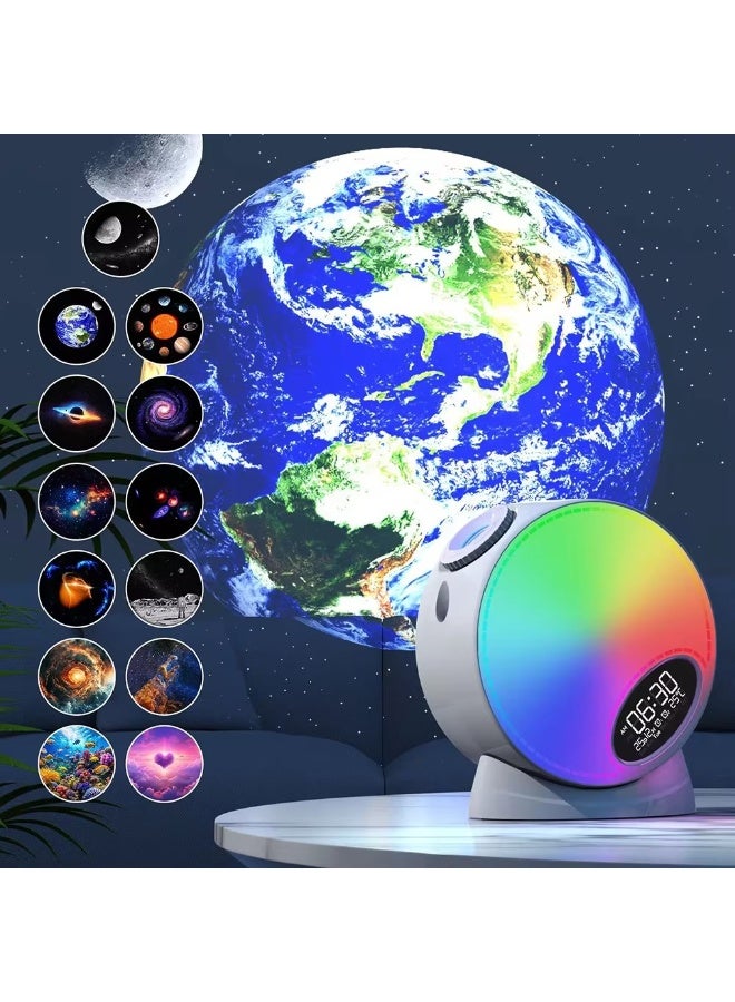 BlueFire 12 in 1 Planetarium Galaxy Star Projector Night Light with 4K HD Constellation Projection, Bluetooth 5.1 HiFi Speaker, Dual Alarm Clock, 15 White Noise Sounds, Adjustable Focus & 360° Rotating Aurora Nebula – Starry Sky Projector Lamp for Kids & Adults Bedroom Decor, Sleep Aid, Parties & Relaxation - Image 3
