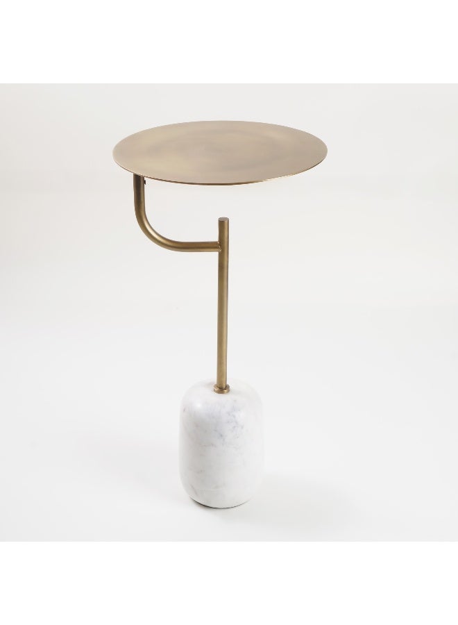 Homez Marble Side Table, Beige 31*53 Cm - Image 1