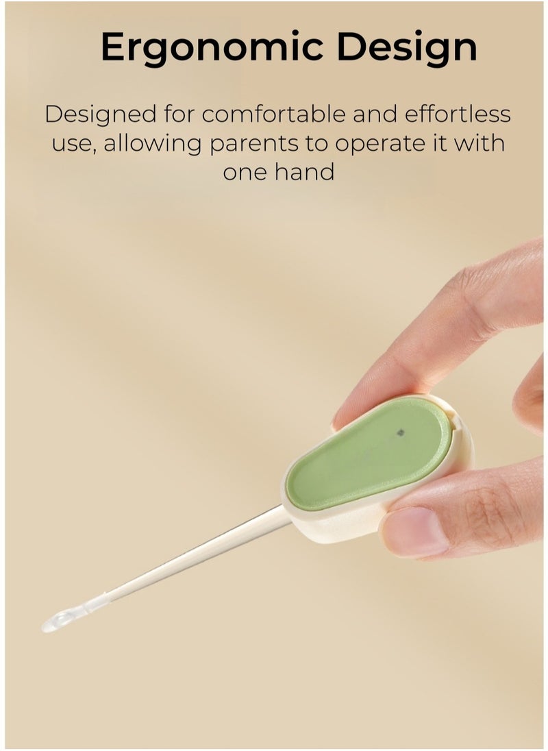 LED Light Ear Pick with Soft Silicone Tip - Gentle Earwax Remover with Replacement Head for Safe Cleaning, Ideal for Toddlers Orange Color Green Color