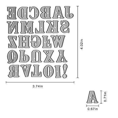 ABTOLS Metal Capital 26 Alphabet Cutting Dies,Capital 26 Letters Die Cuts Embossing Stencils Template Mould for Card Scrapbooking and DIY Craft Album Paper Card Decor - Image 2