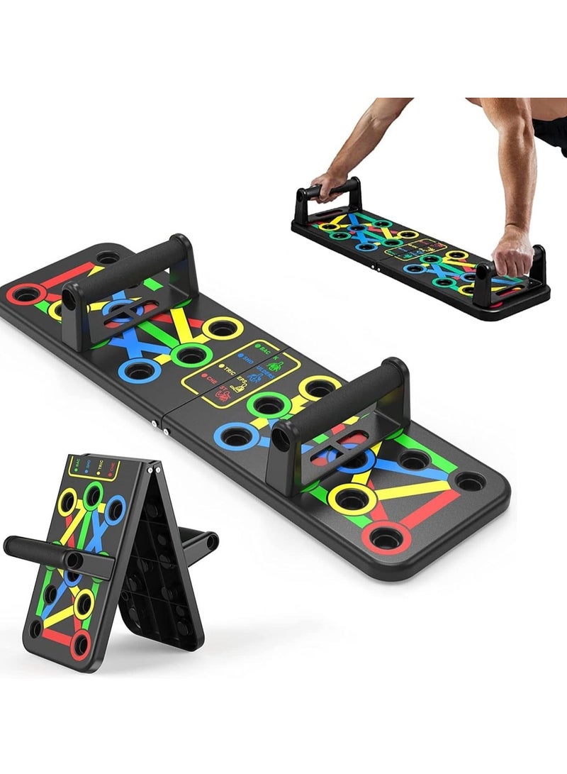 TRASSLE Push Up Board for Men & Women, 14 in 1 Multifunction PushUp Board - Foldable Push-Up Board, Best Home Gym Equipment and Strength Training Equipment for Floor to Strengthen Arms, Core and Back - Image 1