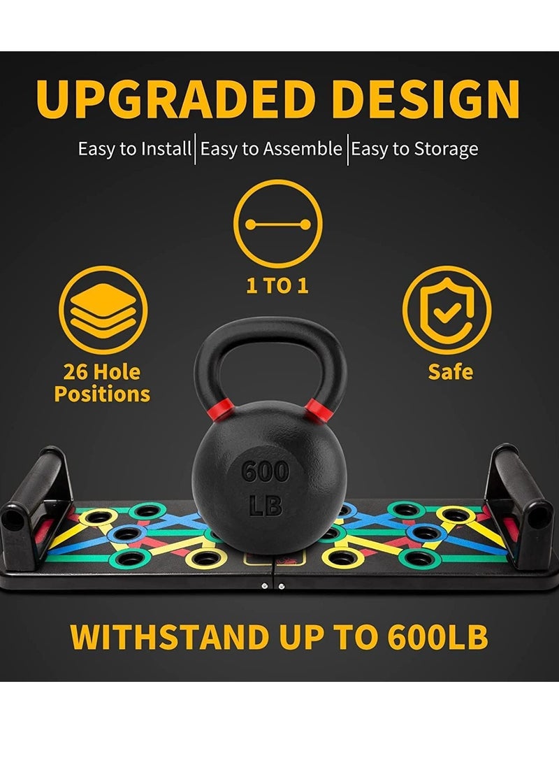 TRASSLE Push Up Board for Men & Women, 14 in 1 Multifunction PushUp Board - Foldable Push-Up Board, Best Home Gym Equipment and Strength Training Equipment for Floor to Strengthen Arms, Core and Back - Image 4