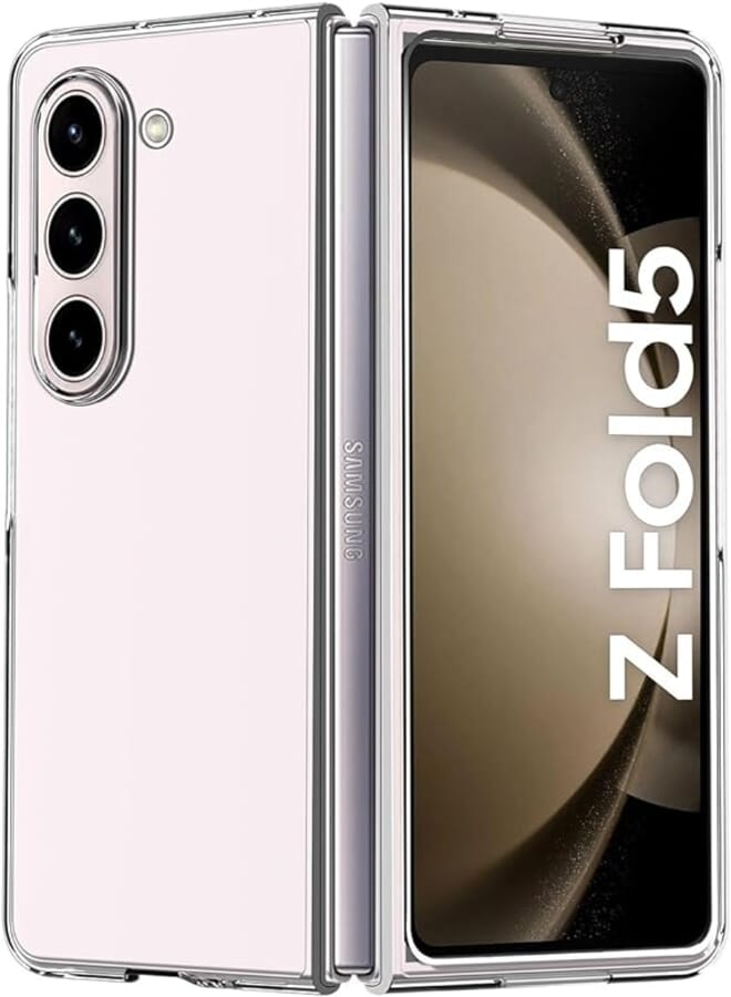 جراب AICase لهاتف Samsung Galaxy Z Fold 5 شفاف [مضاد للأصفر]، جراب واقٍ رفيع للغاية من مادة البولي كربونات الشفافة الصلبة لهاتف Samsung Fold 5 5G