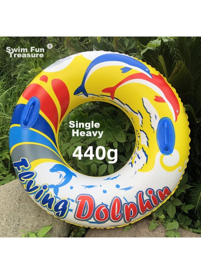 Swimming Fun Yonglebao Thick Colorful Swimming Ring With Handles, Armpit Float, Life Buoy, Cartoon Design For Children And Adults, Water Play Float, 2-piece Set - Image 3