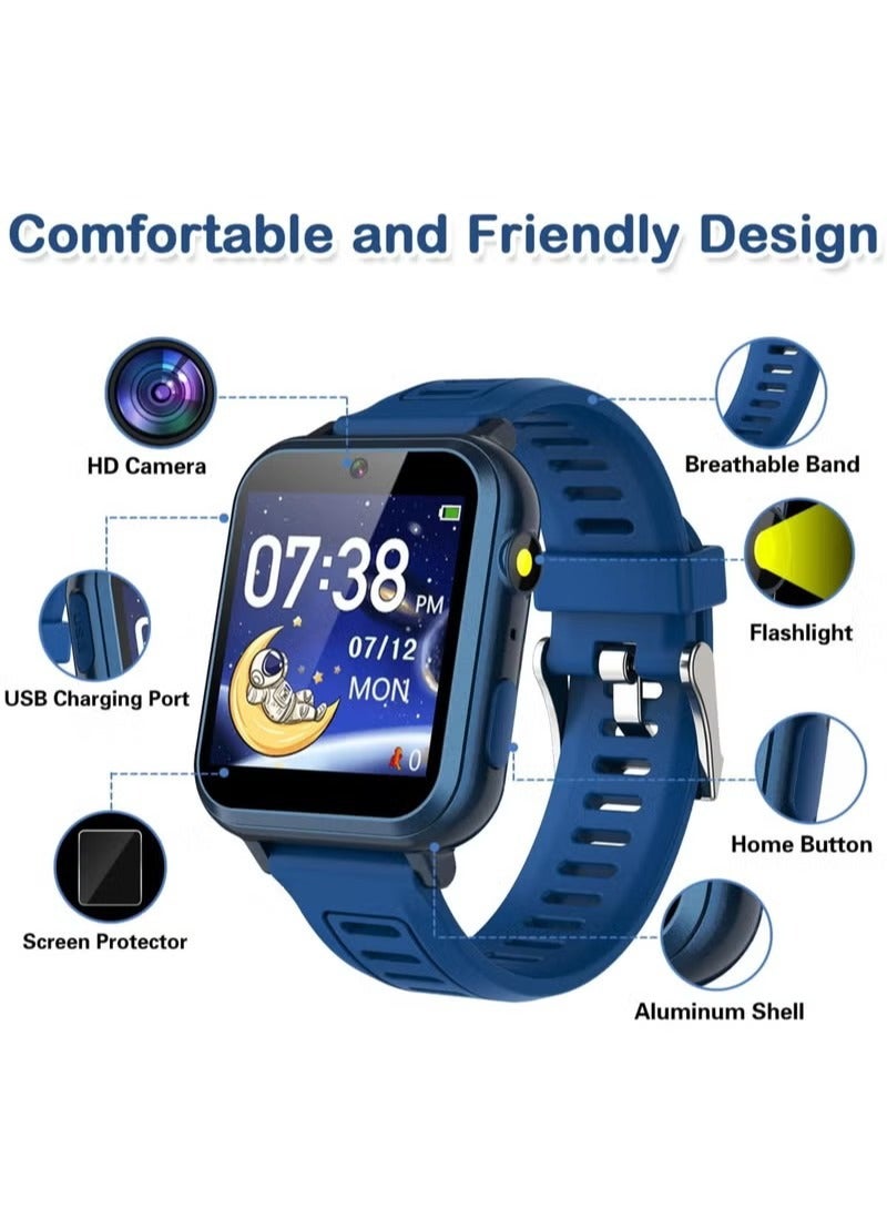 Kids Smart Watch with 24 Games, HD Touch Screen, Camera, Music & Video Player, Pedometer, Alarm Clock, Flashlight – Smart Game Watch for Boys & Girls - Image 2