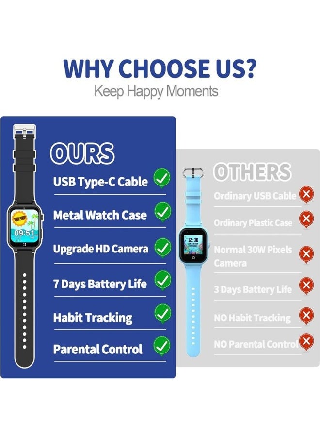 Kids Smart Watch with HD Touch Screen – 24 Fun Games, Dual Camera, Video & Music Player, Fitness Tracker, Alarm Clock, Flashlight – Educational Toy for Boys & Girls – Compatible with Android & iOS - Image 4