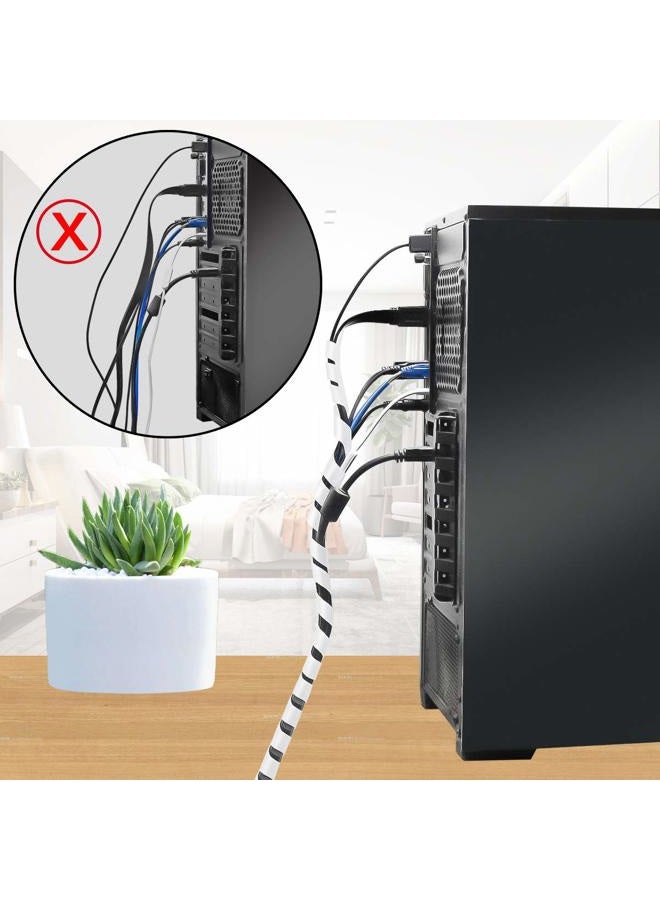 XHF 2018 Spiral Wire Wrap Organizer PE Polyethylene Bands Cable Sheath Dia 12MM-Length6M - Image 2