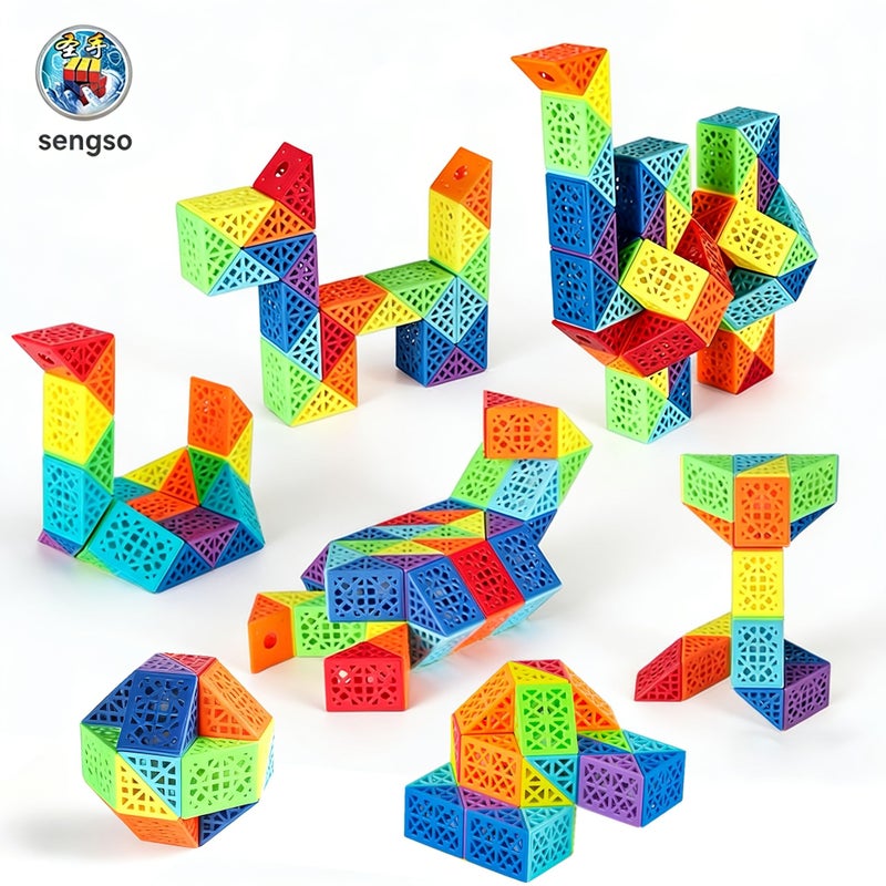 Sengso Fidget Snake 48 Segments Block Educational Toy for Party Favors Gift - Image 1