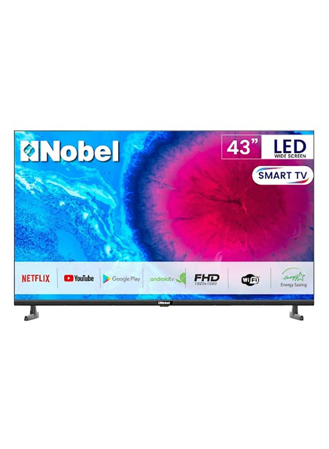 Nobel 43 Inch LED Flat Frame Less FHD Smart Android Netflix, Youtube, Amazon Prime NTV43FHD Black - Image 1