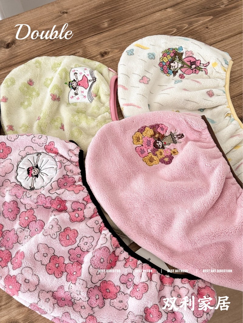 Shuangli Home Fairy Tale Series Thick Hair Towel, Coral Fleece, Super Absorbent - Image 2
