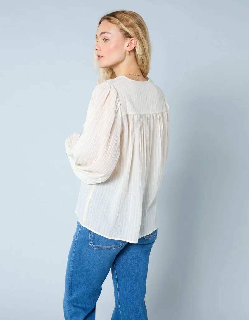 امريكان ايجل بلوزة بأكمام طويلة ودرزات