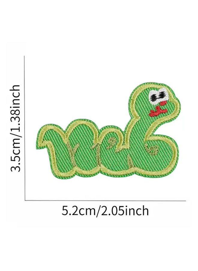 2 Pieces No Sew Self Adhesive Snake Pattern Fabric Patches For Clothing - Image 3