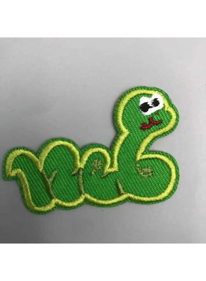 2 Pieces No Sew Self Adhesive Snake Pattern Fabric Patches For Clothing - Image 4