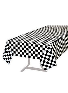BRICHBROW BRICHBROW Pcs of 2 Premium Plastic Checkered Flag Tablecloths Picnic Table Covers, Tablecovers Party Favor (2, Black)  - Image 1