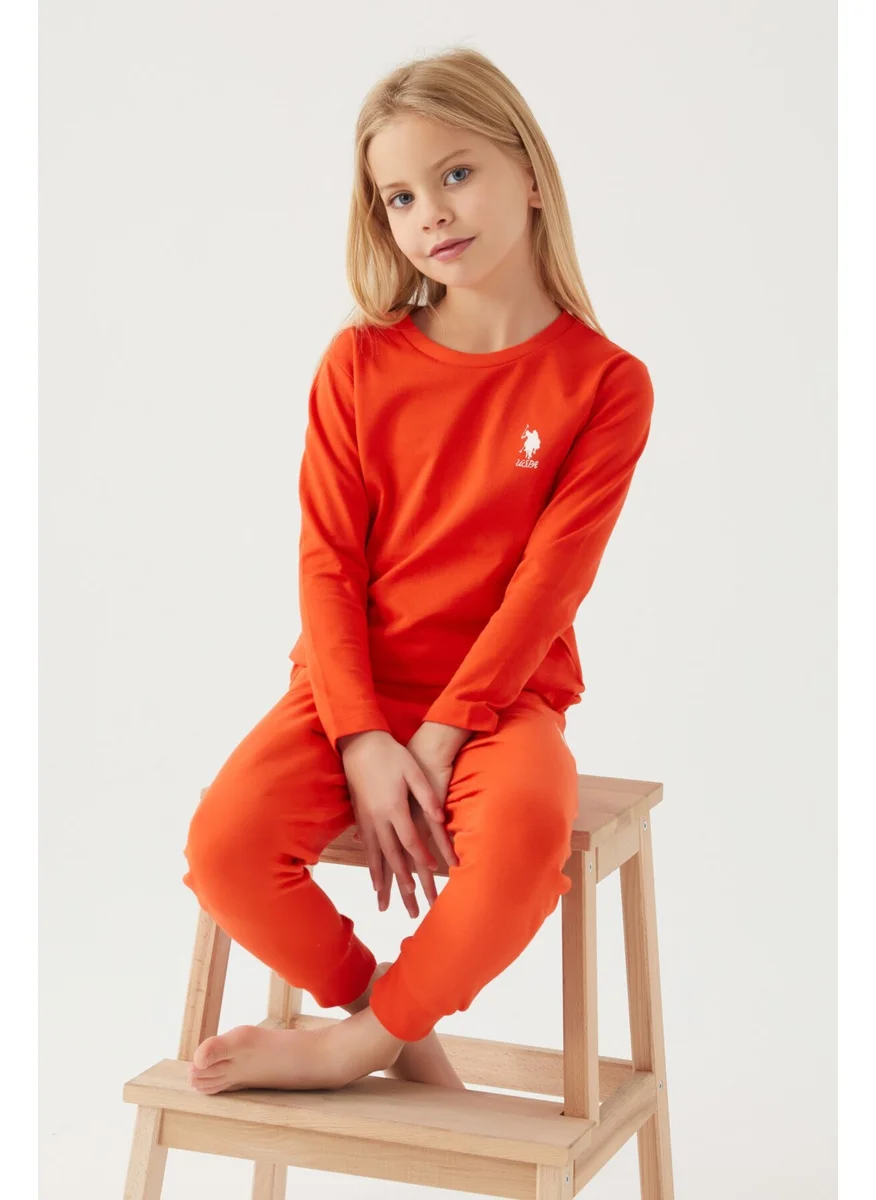 U.S. Polo Assn. Girls' Pomegranate Flower Pajama Set