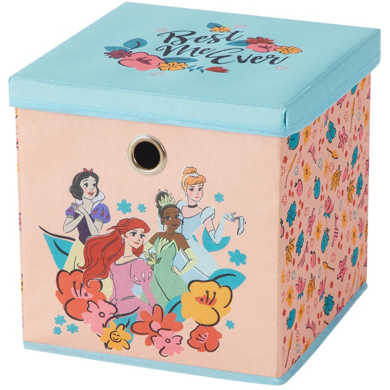 Idea Nuova Disney Princess Collapsible Fabric Storage Cube10 Organizer Bin with Lid for Bedroom Playroom and Closet - Image 2