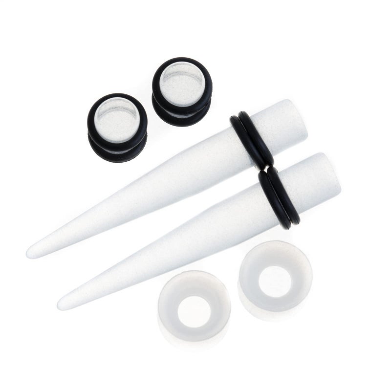 Memsion Ear Stretching Kit 50 Pieces Earrings 14Gauges-00Gauges Earrings Acrylic Tapers Plugs Silicone Tunnels Ear Gauges Expander Set Body Piercing kit Glow In the Dark Color - Image 2