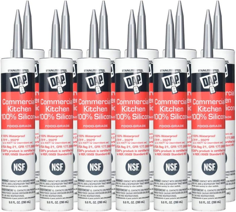 Dap 12 عبوة من 98 أونصة داب 08660 مانع تسرب سيليكون تجاري للمطابخ من الفولاذ المقاوم للصدأ - Image 1